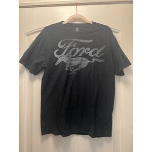 Ford Mustang Logo‎ Print Men’s Short Sleeve Cotton Pullover T-Shirt Size M Black